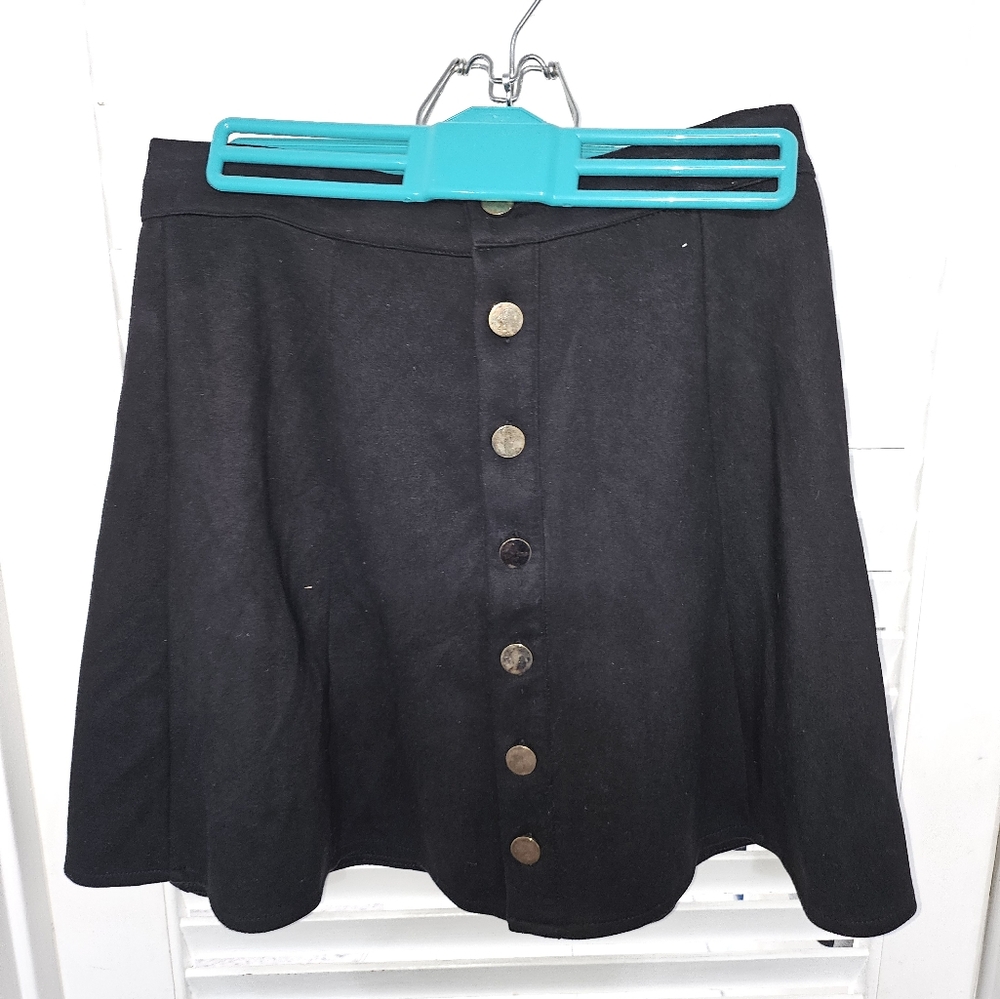 Black button up skirt